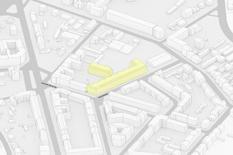 Skizze Baukörper Neubauvorhaben Vereinsstraße