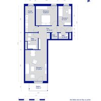 Muster-Grundriss 3-Zimmer-Wohnung